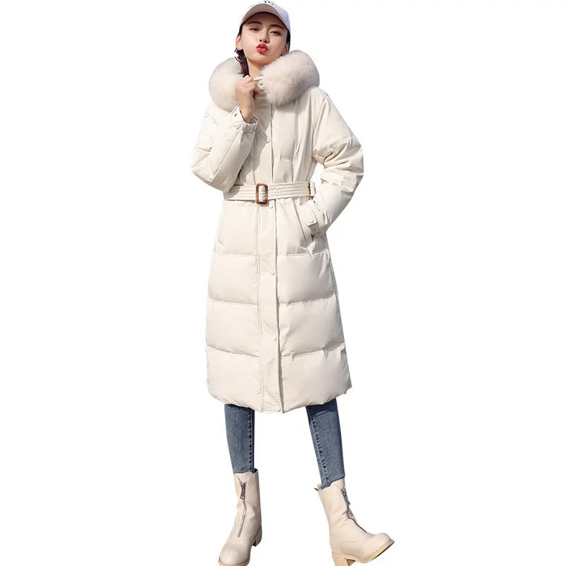 Parkas for Women Fall Winter Fashion Long Sleeve Thicken Warm Jackets Chic Fur Collar Solid Loose Coats 241021