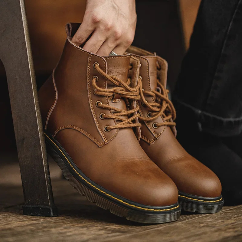 Madden mens leather boots comfortable winter warm shoes mens motorcycle mens ankle boots mens Oxford snowshoes mens work boots 241024