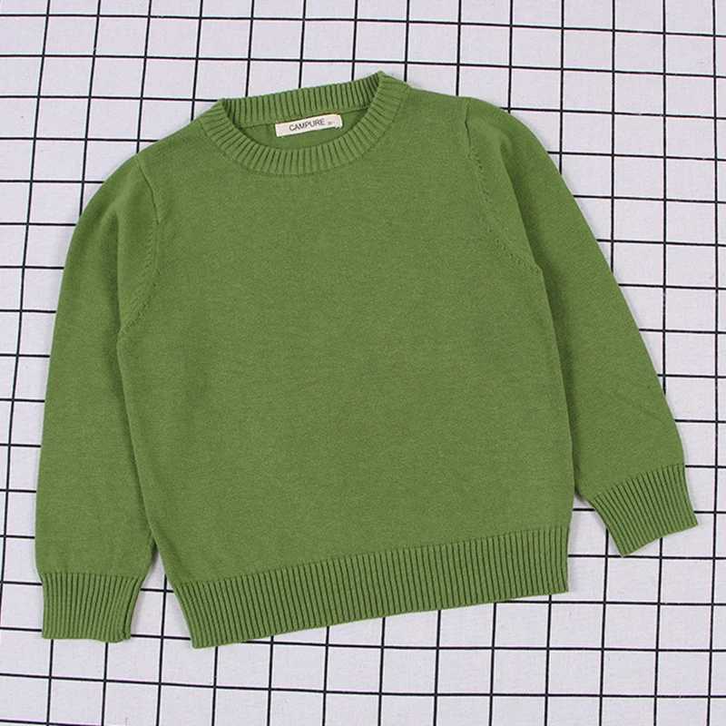 Childrens Baby Boys and Girls Solid Color Pullover Sweater Casual Autumn Baby Boys and Girls Long Sleeve Candy Color Knitted Childrens Sweater W241025