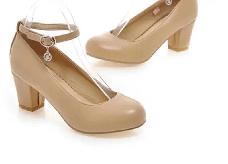 High Quality New Spring/Autumn Womens Shoes Mary Jane Womens Square High Heels Round Toes White Wedding Thick High Heels Pump Shoes 183 T241024