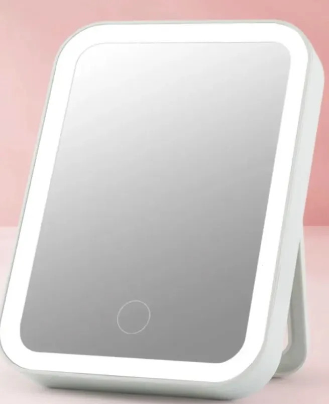 USB Compact LED Vanity Mirror with Touch Screen Dimming Makeup Not Rechargeable 241024