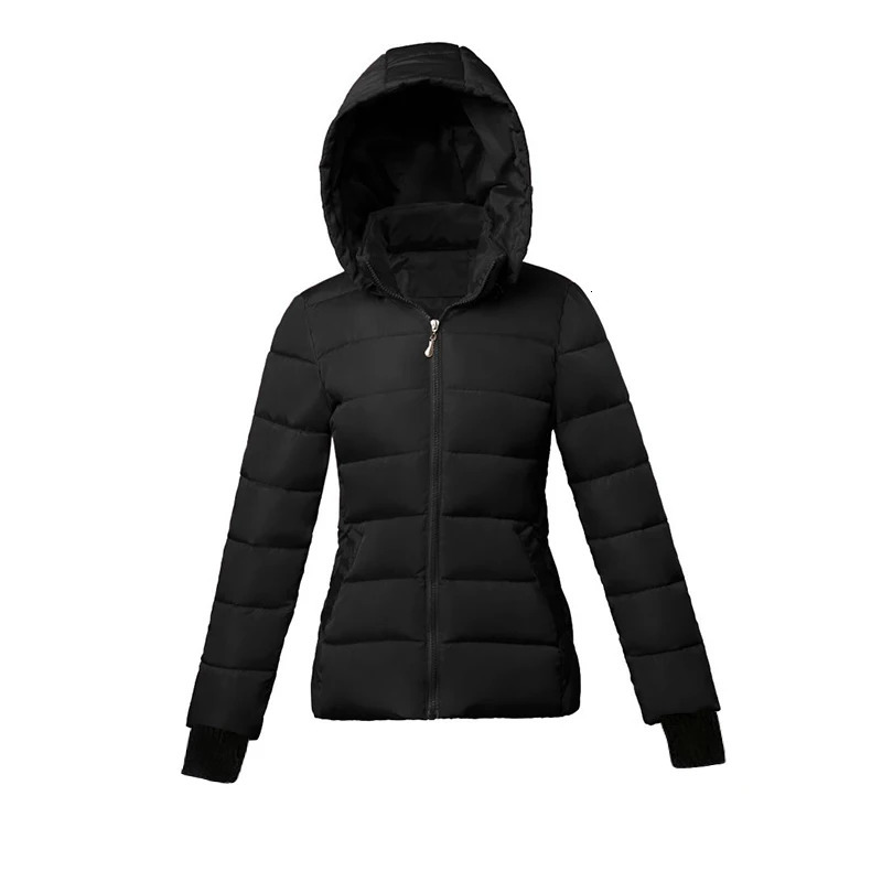 Fashion Black Jacket Cotton Padded Fur Parka Big Collar Down Winter Women Thick Warm Parkas Female Outerwear 241021