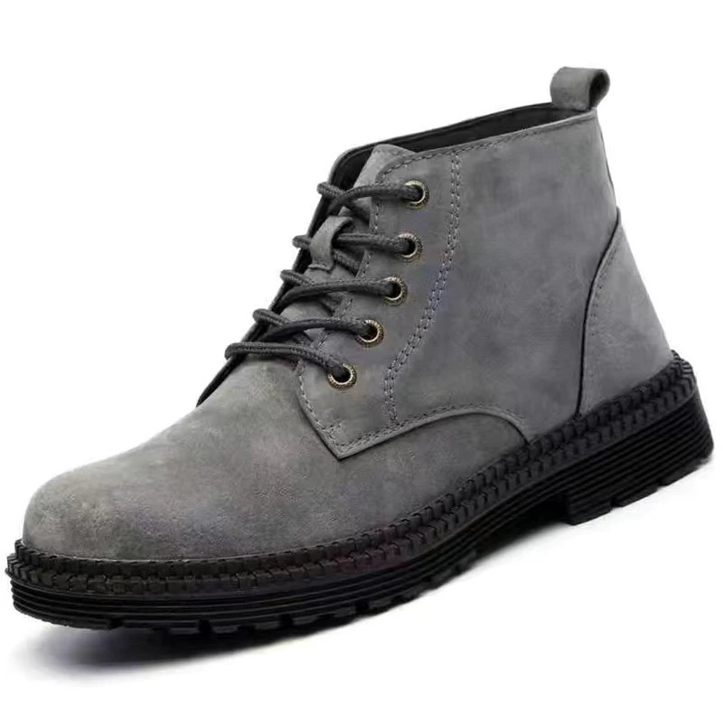 Waterproof work boots safety shoes solid leather boots steel toe caps perforated shoes durable industrial shoes 241024