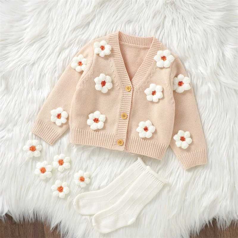 New born girl boy cute long sleeved button up cardigan wool sweater for children knitted sweater baby autumn and winter clothing W241025