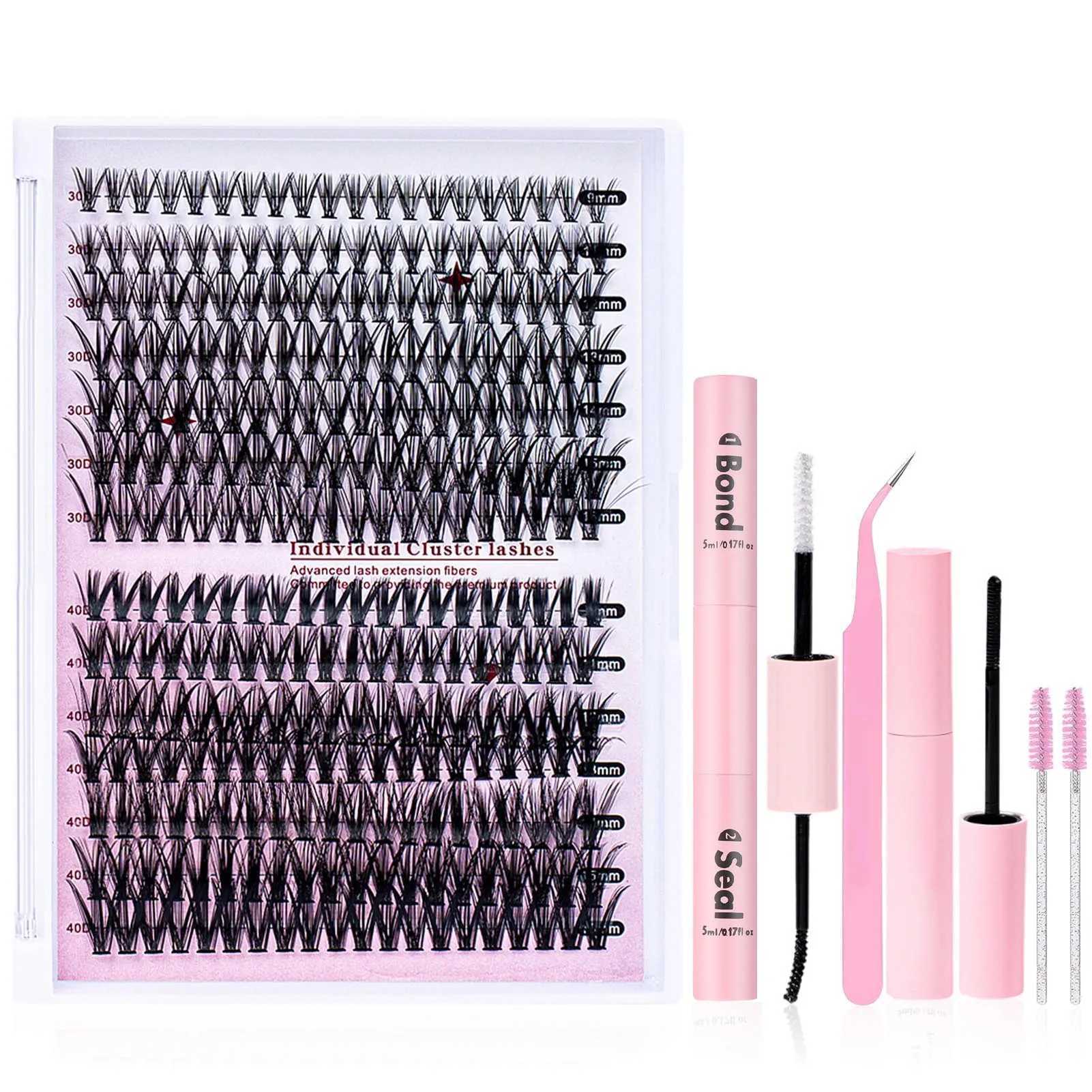 30D 40D False Eyelash Extension Set 9-16mm DIY Polyester Eyelash Adhesive and Sealer Pushing Set Realistic Appearance Eyelash MakeupW241024