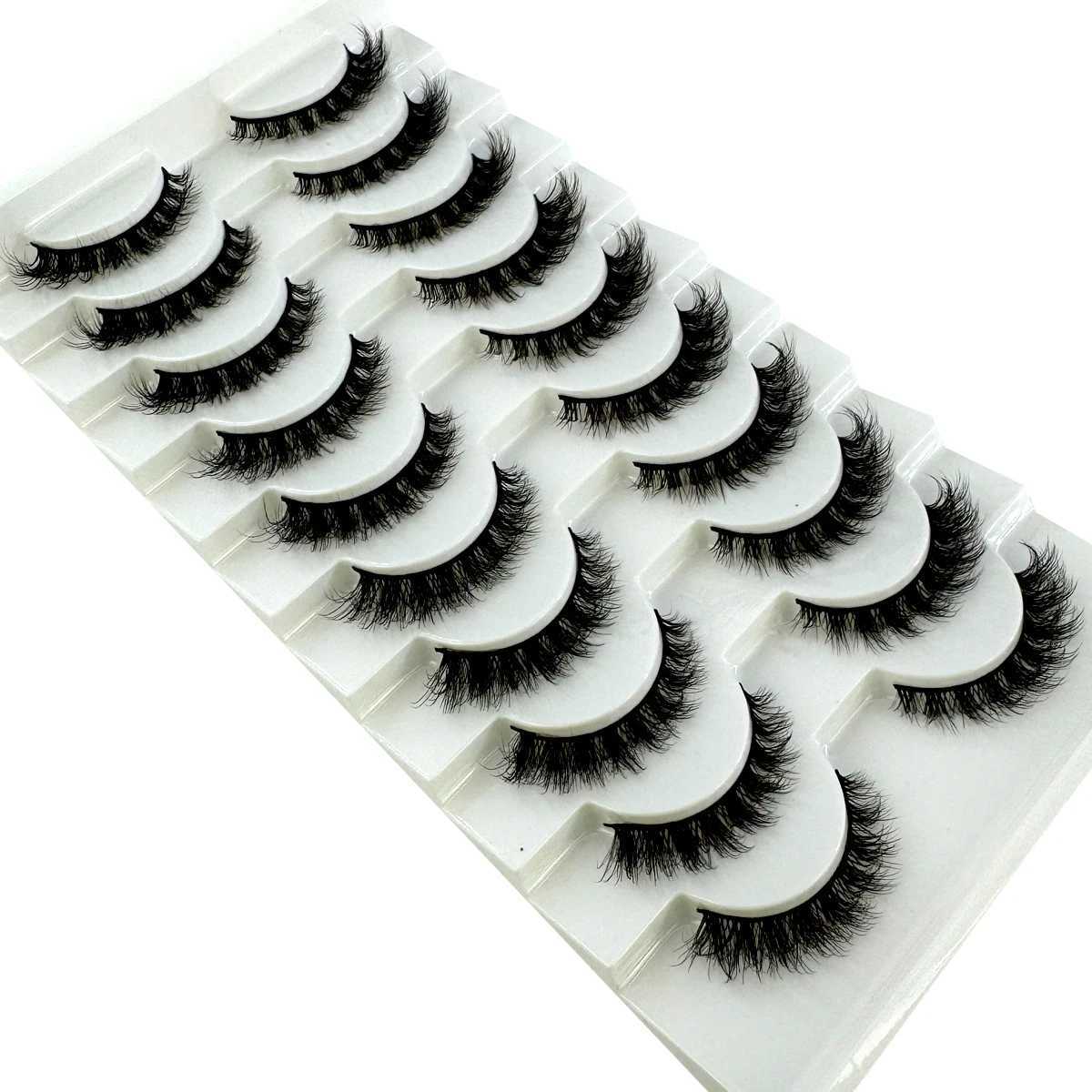 HBZGTLAD New 10 pairs of 3D mink faux mink fluffy eyelashes soft full thickness Wispy eyelashes dramatic false eyelash makeupW241024