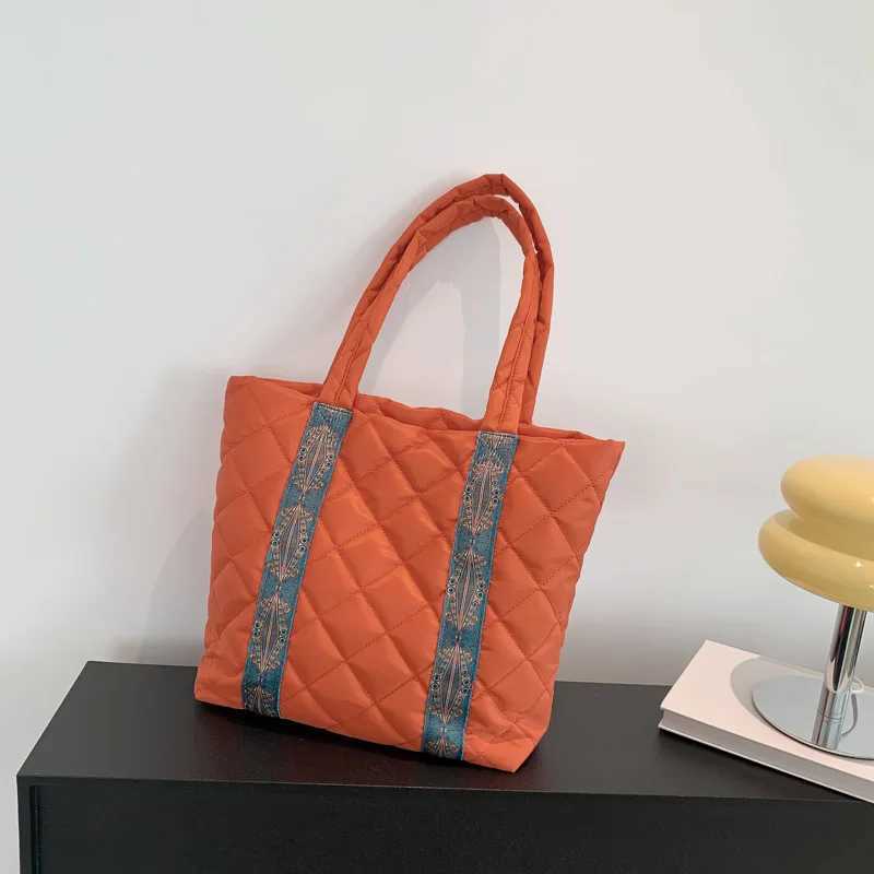 Puffer Tote Bag for Women Quilted Handbag Large Capacity Satchel Purse Work Travel Shop 241025