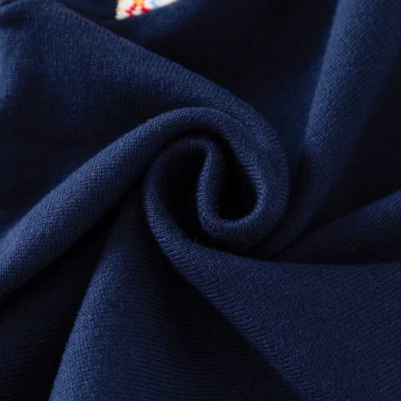 Autumn and winter new deer Christmas stripe print color stripe long sleeved knitted warm Versatile sweater W241025