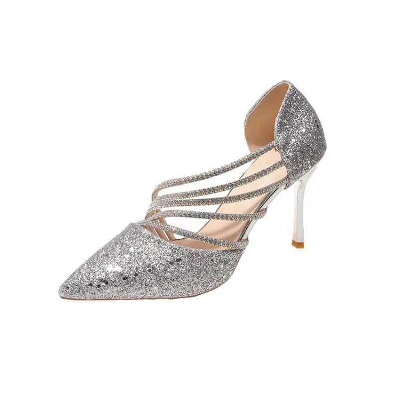 High Quality Womens Summer Sandals High Heels Luxury Shoes Wedding Evening Dress Elegant Sexy Party Designer Stiletto High Heels Large Size 42 43 T241