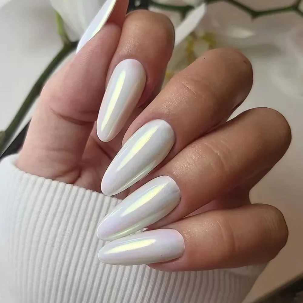 24Pcs Rose Almond False Nails Gradient Simple with French Design Wearable Fake Nails Short Full Cover Press on Nail Tips ArtXJ241025