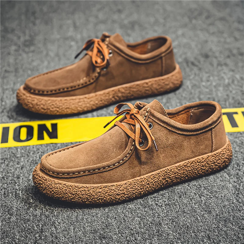 Fashionable retro casual mens shoes comfortable lace upper shoes mens flat sports shoes classic lightweight driving shoes Zapatos Hombre 241024