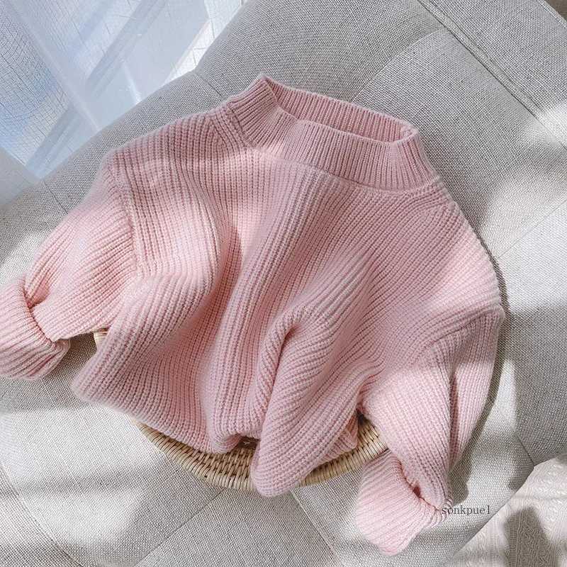 Baby womens soft wool knitted sweater suitable for childrens tops Korean new childrens cashmere velvet sweater W241025