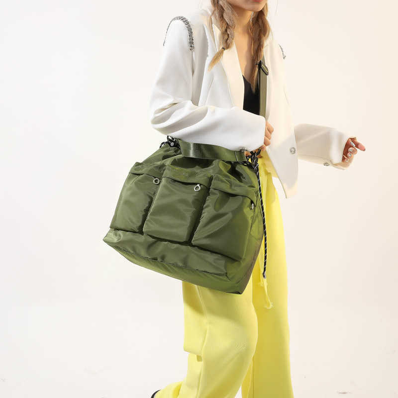 Bag Spring Women's Shoulder Bag Trendy Fashion Large Capacity Simple Leisure Student Cross Shoulder Backpack 241015