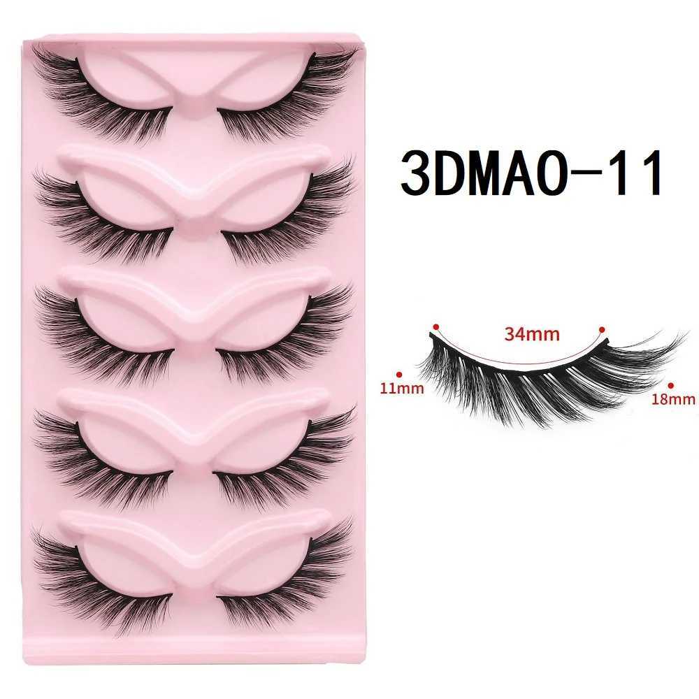 HBZGTLAD Cat Eye Eyelash 3D Natural False Eyelash Fluffy Soft Cross 5 pairs Manga Eyelash Wispy Natural Eyelash Extension MakeupW241024
