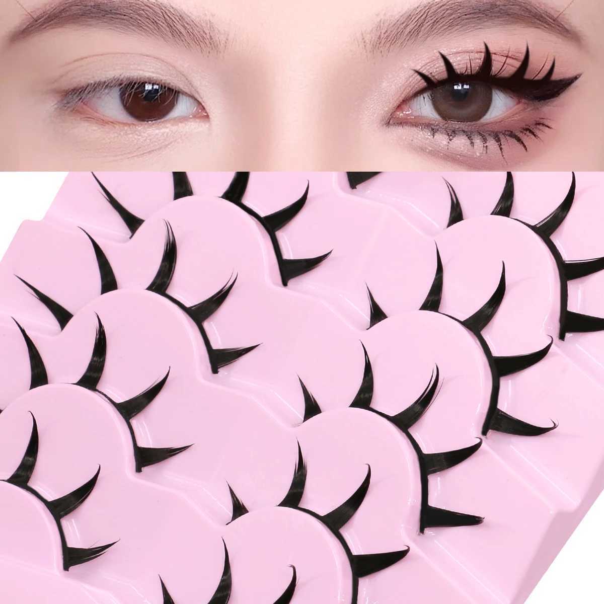 Groinneya Manga Eyelash 3D Mink Eyelash Natural Eyelash Soft Cross Wispy False Eyelash 3D Natural EyelashW241024