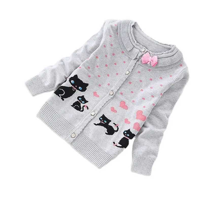 New fashion childrens cardigan wool sweater girl cute cotton sweater 3-16 years old childrens fashion cotton cardigan wool sweater K8518 W241025