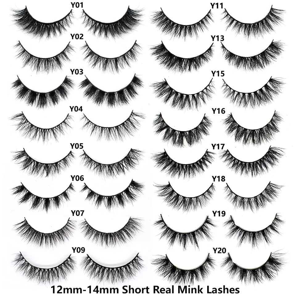 FOXESJI Real Mink Half Eyelash Short Natural False Eyelash Reusable Fluffy Soft Strip Half Eyelash Extended Daily EyelashW241024