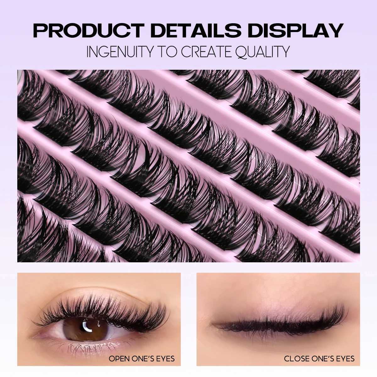 Groinneya DIY Eyelash Extension Kit Personal Eyelash Cluster Mixed Eyelash D Curling Cluster Eyelash Adhesive and Sealing Makeup ToolW241024