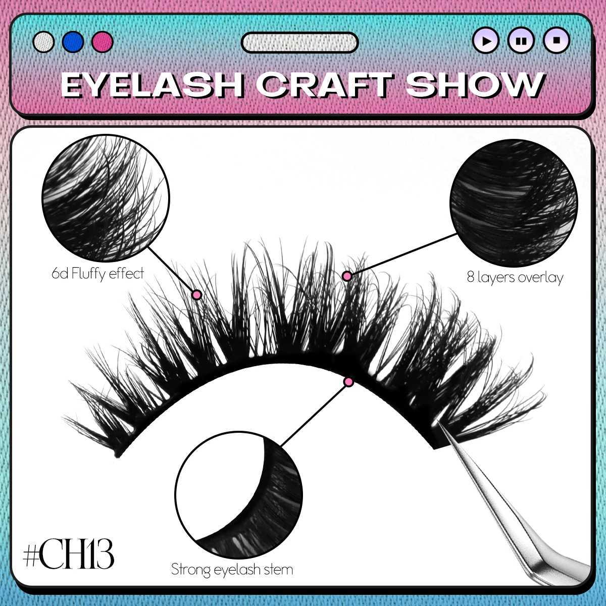 Groinneya Feline Eyelash Artificial Mink Eyelash Natural Long Wing End Extended Eyelash Artificial Curled Eyelash ExtensionW241024