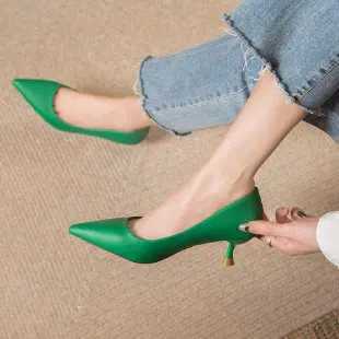 High Quality High heels womens spring new sexy nodding shallow mouth temperature ultra-thin high heels black single shoes T241024