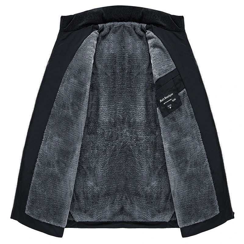 Mens plush thick Parkas stand up collar winter jacket mens Parker jacket winter warm thick zipper jacket W241024