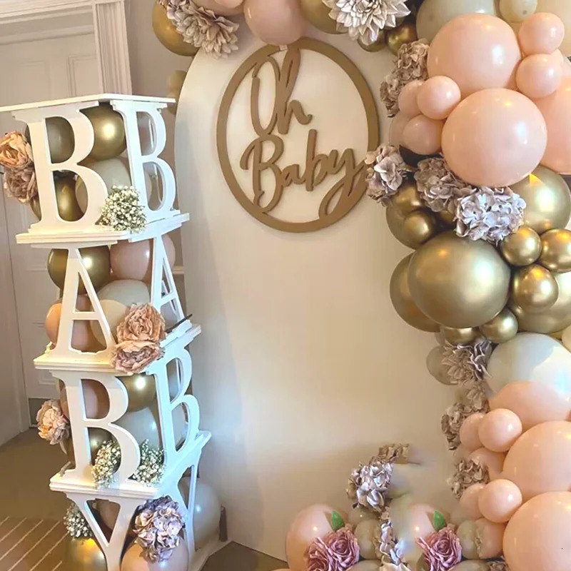 BABY Blocks Baby Shower Decoration Hollow Baby Cubes Letter A-Z Balloon Filling Boxes Foam Board First Birthday Party Decor 241024