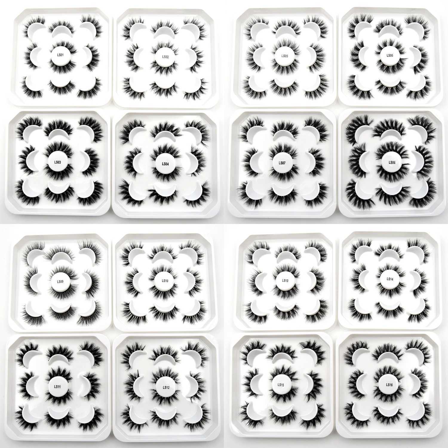 Visofree 5 pairs of natural false eyelashes long makeup mink eyelashes extended mink eyelashes beauty mink eyelashesW241024