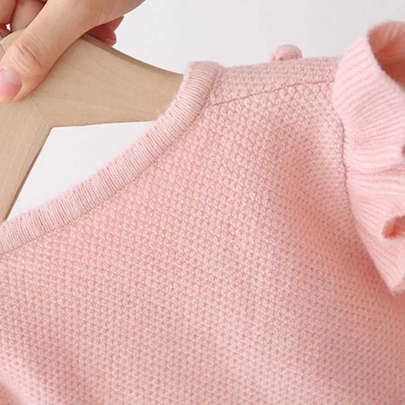 Baby girl sweater toddler girl long sleeved cotton cardigan skydiving wool knitted fabric childrens cartoon ruffles childrens clothing EY08142 W241025