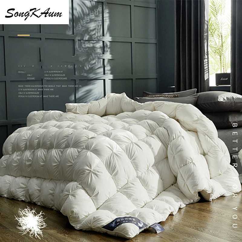 SongKAum 100% white goose/duck down comforter high-quality five-star hotel Twist Flower Duvets Comforters 100% cotton cover W241024