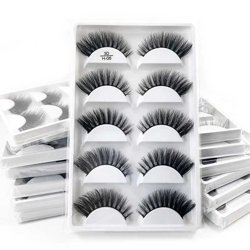 5 pairs of natural false eyelashes eyelash long makeup 3D mint eyelashes eyelash extension eyelash beauty H13 E-08W241024