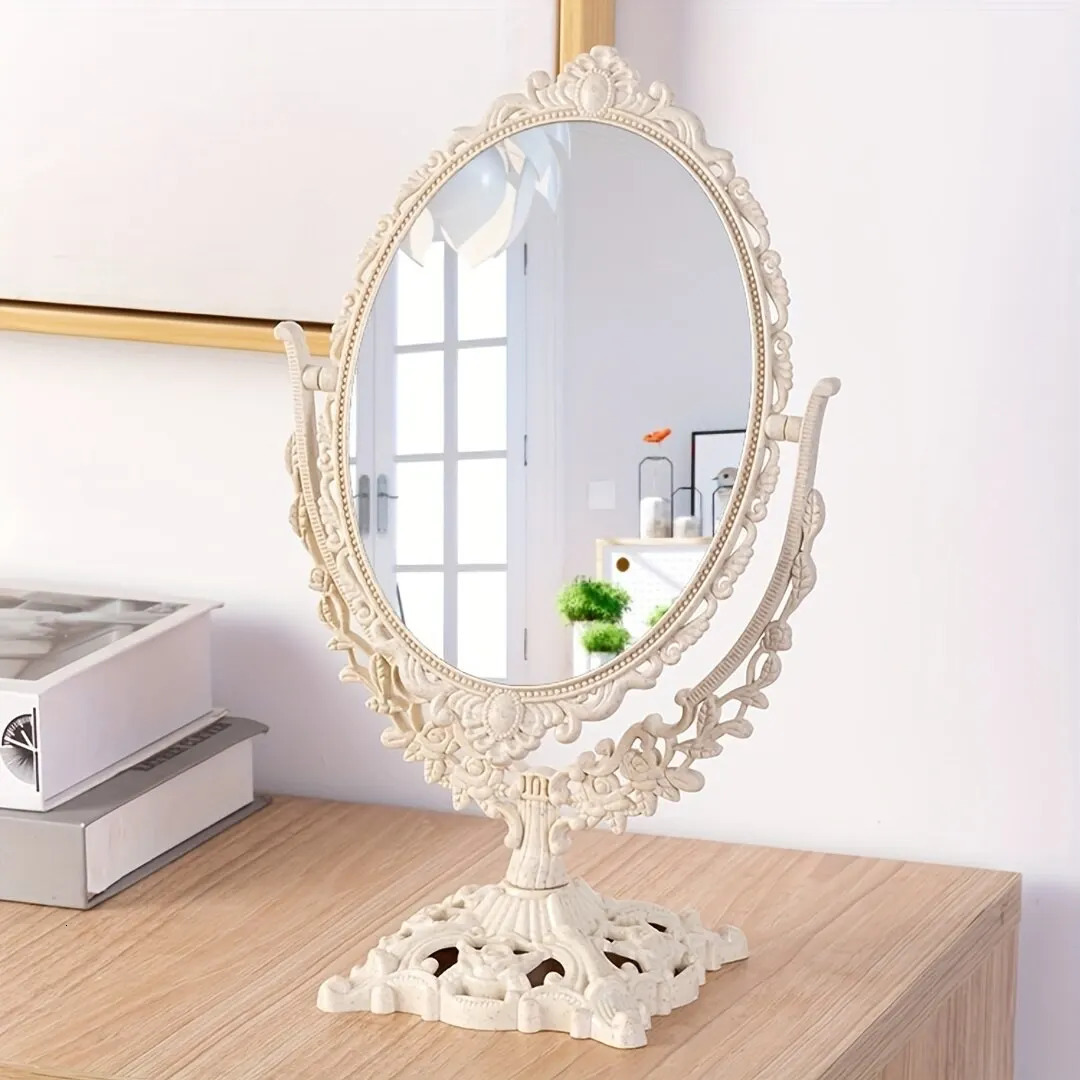 Vintage Makeup Mirror European Desktop Double Sided Minimalist 241024
