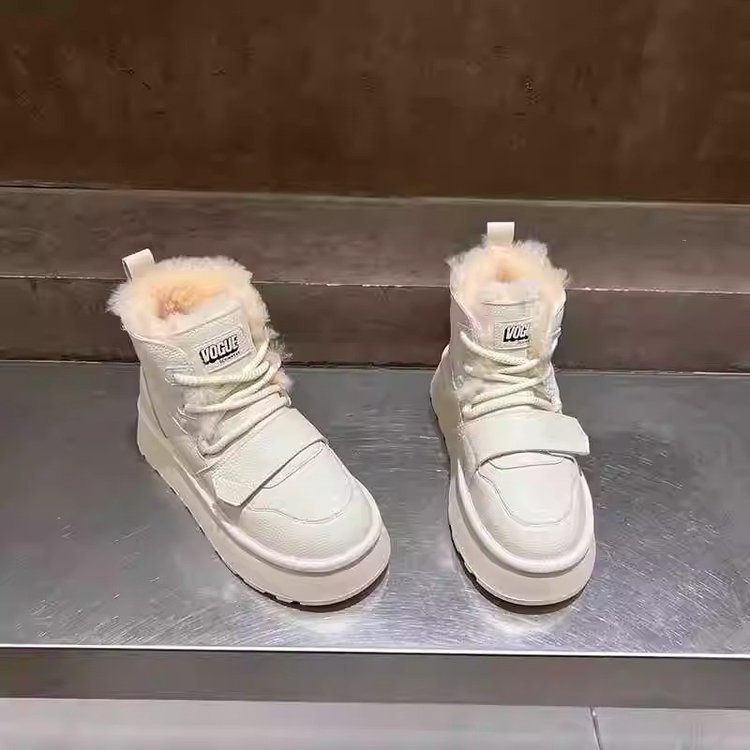 new designer men womens snow winter cotton warm fur furry shoes velcro boots booties