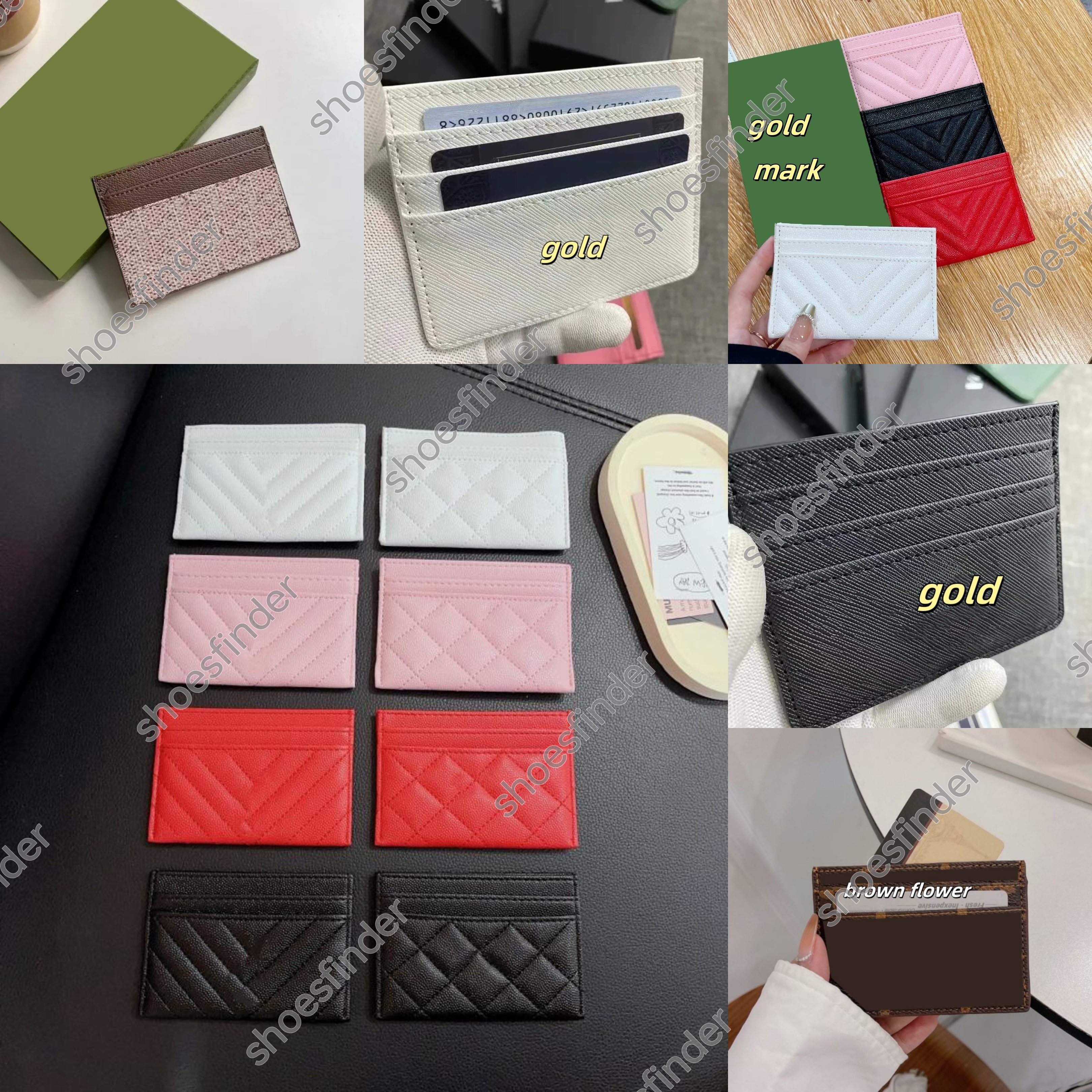 Designer Credit Card Holder Leather Wallet Money Bags Plaid Cardholder Case for Men Women Fashion Mini Cards Bag Coin Purse without Box