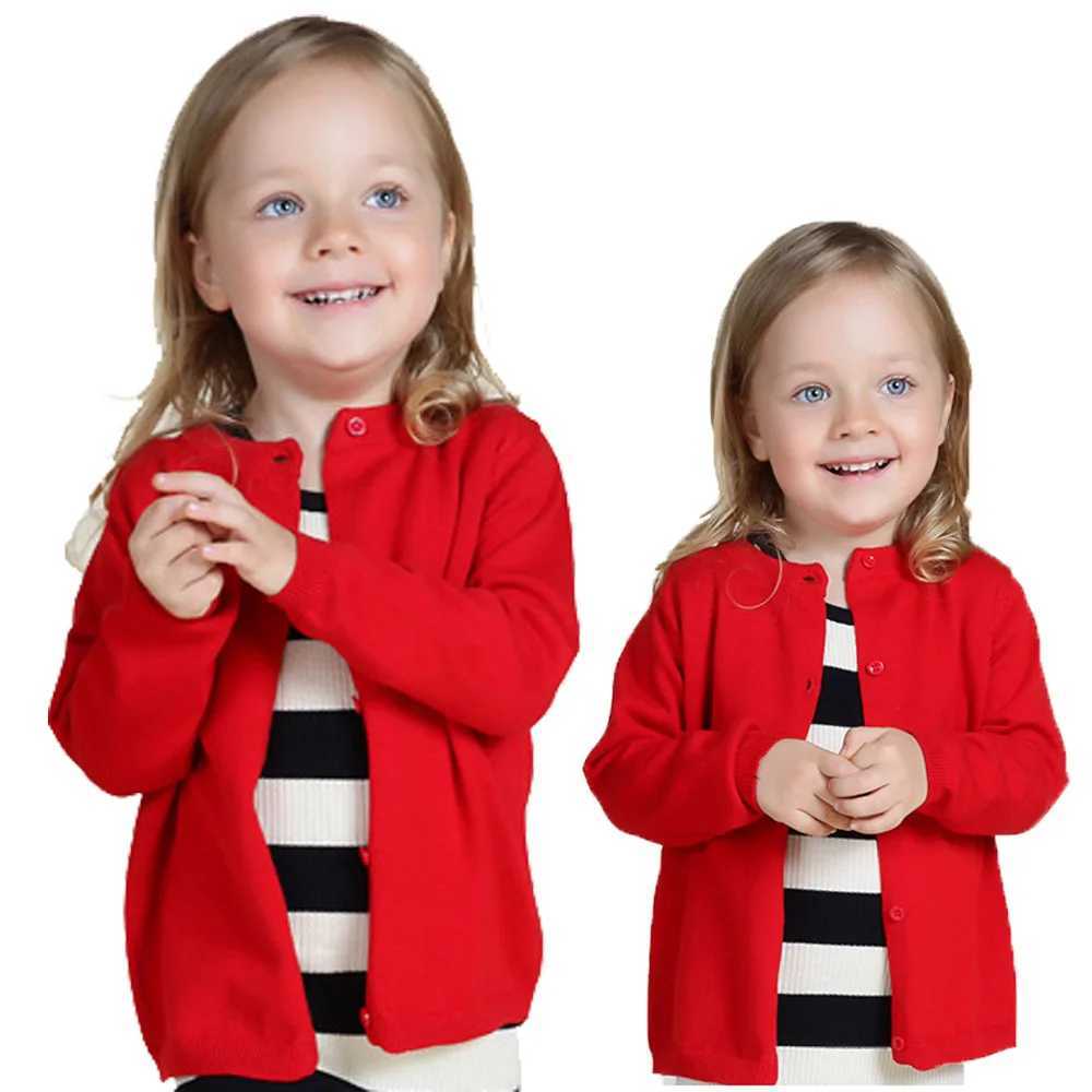 Spring and summer womens cardigan basic cotton childrens clothing mens knitted sweater red childrens cardigan wool sweater W241025