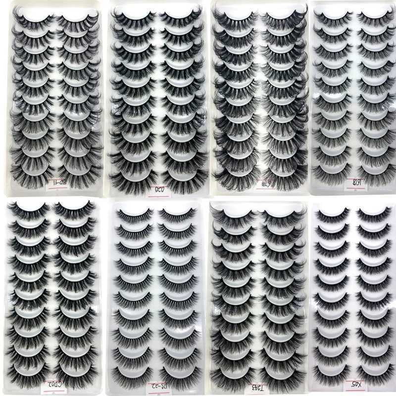 New 8/10 pairs of 100% real mink eyelashes 3D natural false eyelashes 3D mink soft eyelashes extension makeup kit CiliosW241024