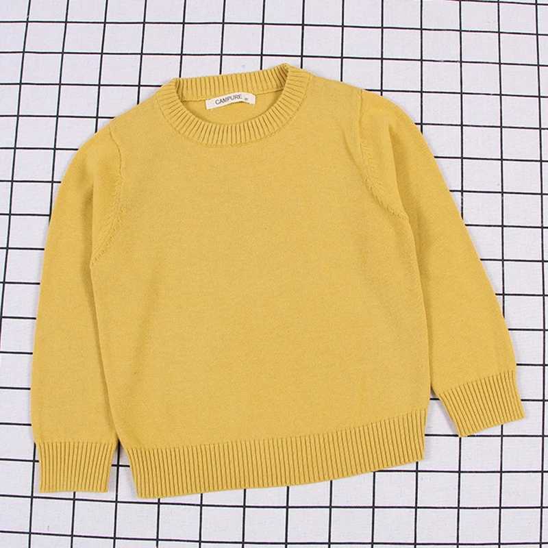 Childrens Baby Boys and Girls Solid Color Pullover Sweater Casual Autumn Baby Boys and Girls Long Sleeve Candy Color Knitted Childrens Sweater W241025