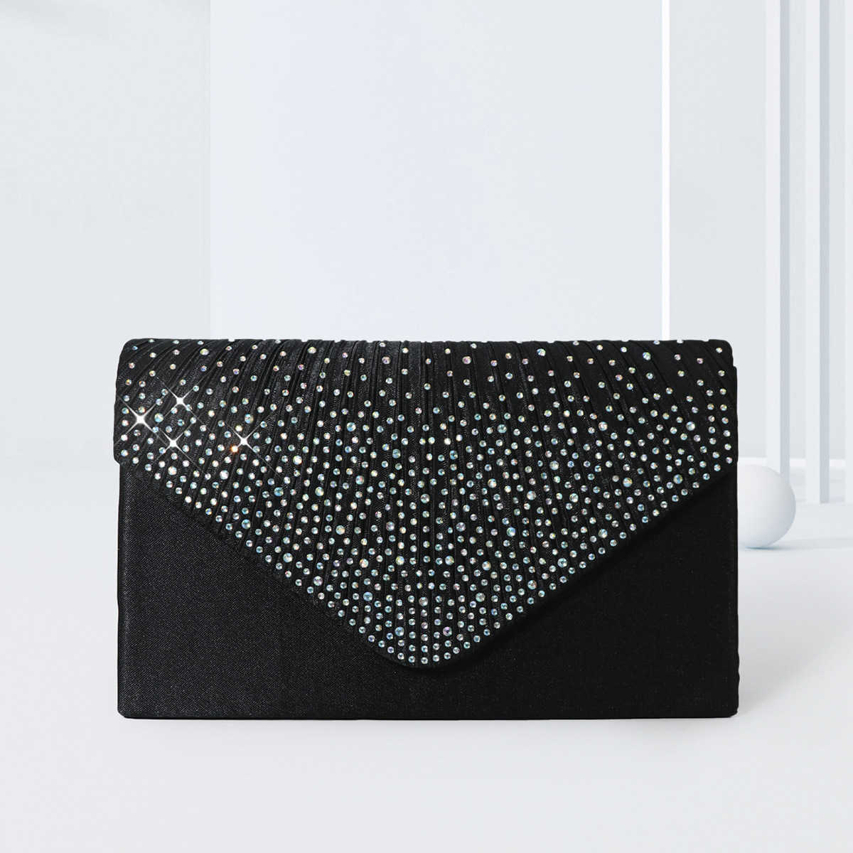 CMM Womens One Shoulder Dinner Bag Dress Bag Flap Colorful Diamond Black Hand Bag Fashion Evening Bag