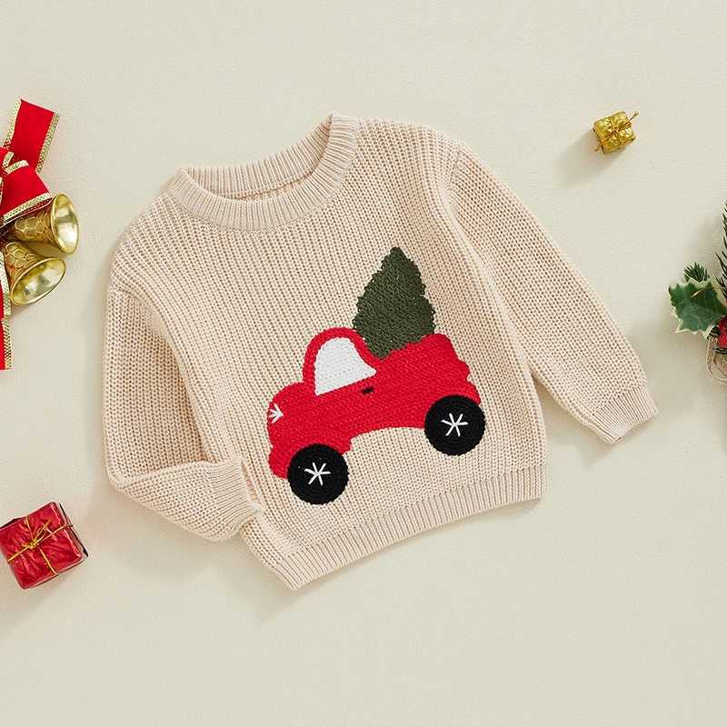 Citgeett Winter Christmas Preschool Baby Boys and Girls Sweater Embroidered Long Sleeve Pullup Top Autumn Christmas Costume W241025