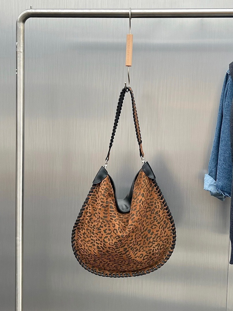Shoulder Bags French Designer Vintage Frosted Suede Woven Tote Bag For Women's Retro Causal Style Crossbody High-quality Cowhide Handbag 0417 4