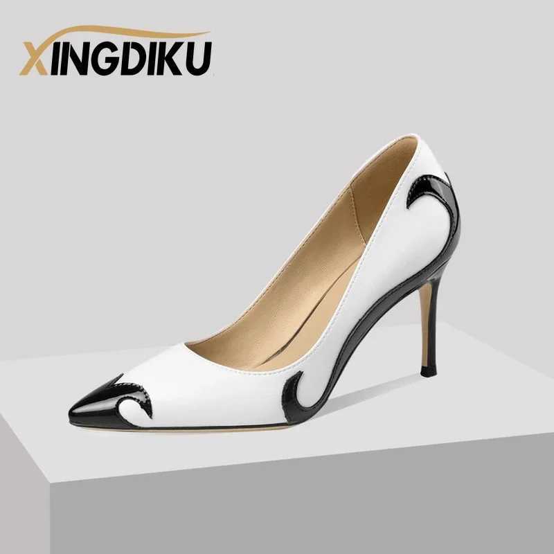 High Quality Pump Spring/Summer New Fi Womens High Heels Stiletto Shoes 6.5-8.8cm Sexy Pointed Toe Party Womens Laces T241024
