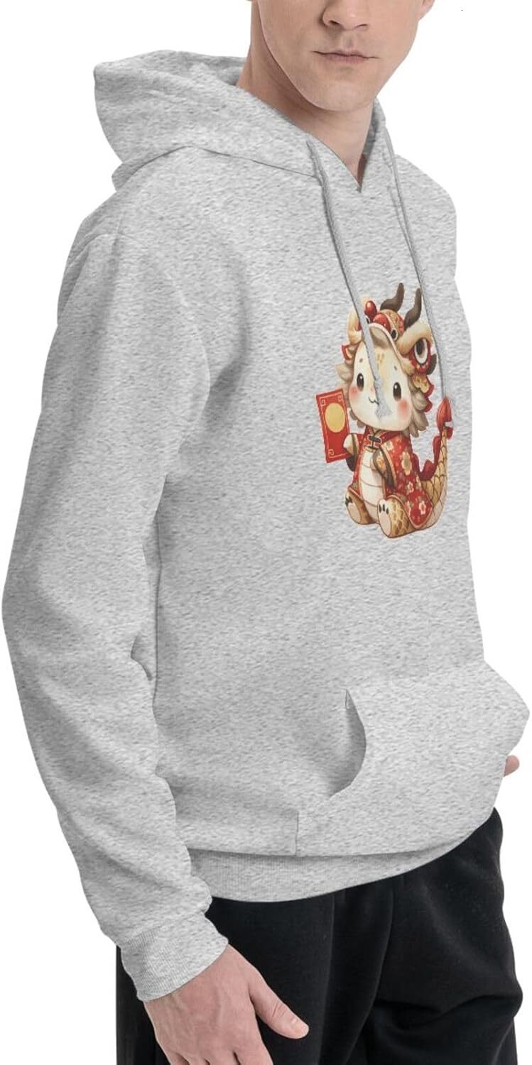 Hoodie for Mens Womens Funny Cartoon Chinese Dragon Print Hoodie Clothing Graphic Hoodies sweatshirt Pullover Long Sleeve lucky dragon