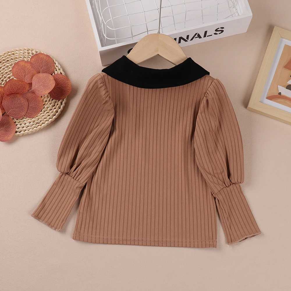 Bear Leader Solid Childrens Long Sleeve Shirt Bottom Sweater Childrens Coat Autumn Childrens Top Casual Boys and Girls Sweater W241025