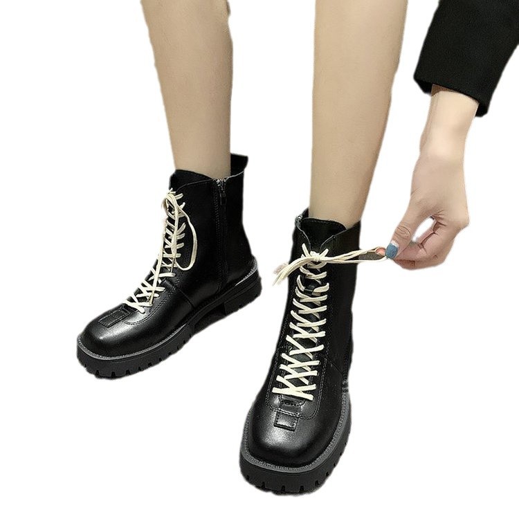 Designer Black Martin Boots for Women 2024: Side-Zip, Midsole, Free Shipping 1032