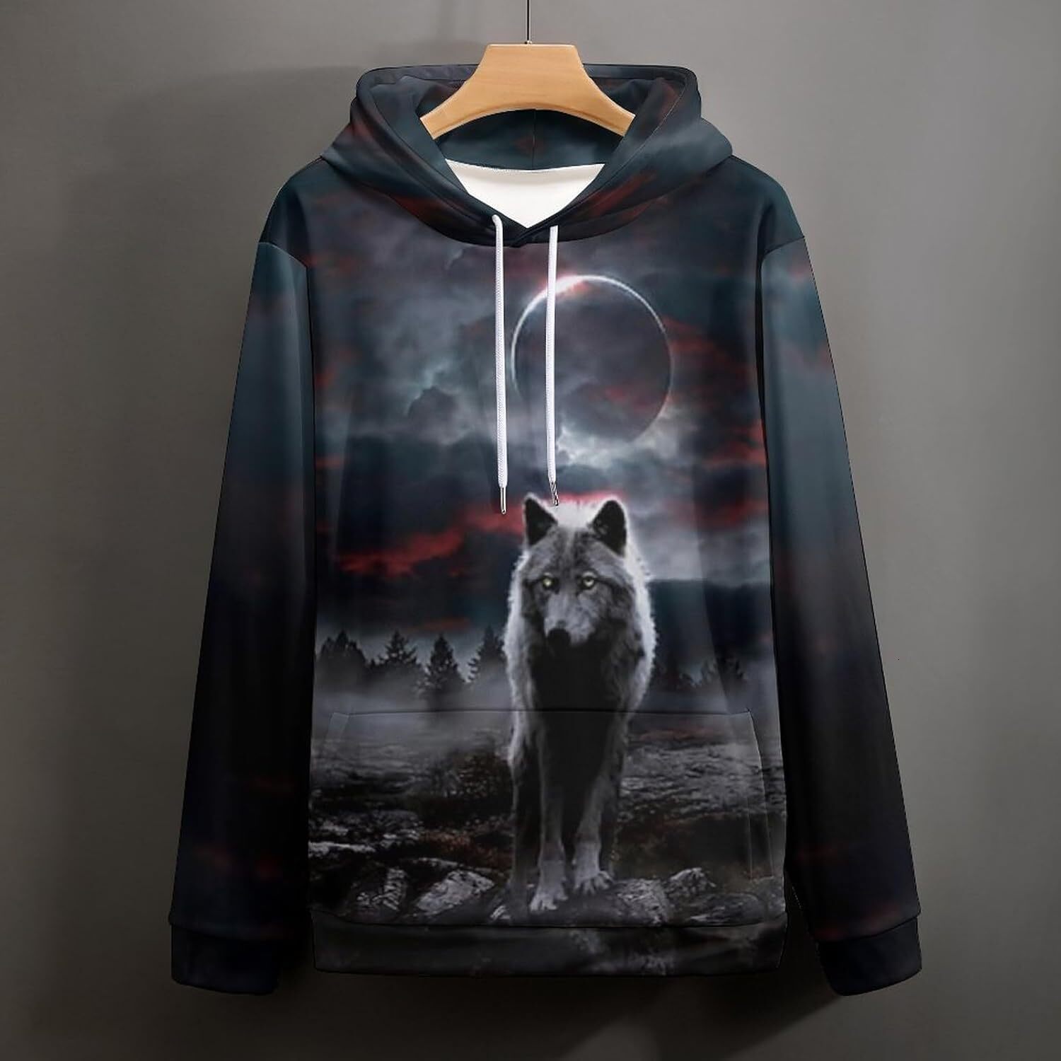 Hoodie for Mens Womens Men Womens 3D Print Wolf Graphic Hooded Sweatshirts Hoodies Novelty Pullover GraphicFashionable and Warm