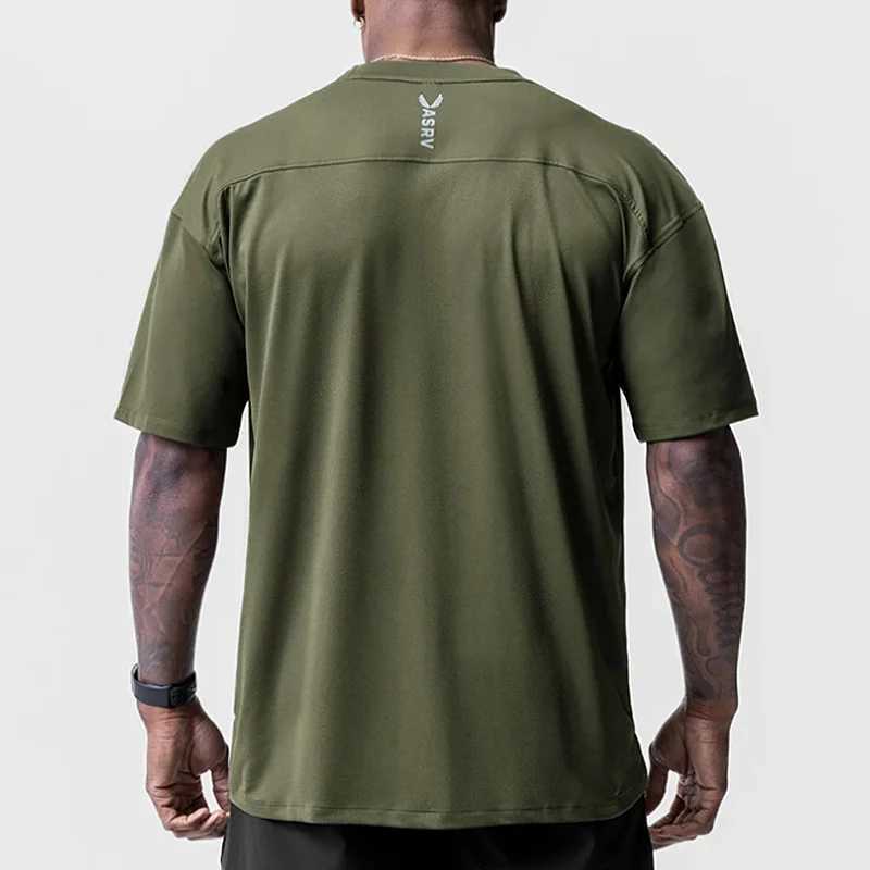 Mens Summer Gym T-shirt Loose Oversized O-Neck Short Sleeve Shirt Man Quick Dry Breathable Casual Tee Clothing Fitness TopsXJ241025