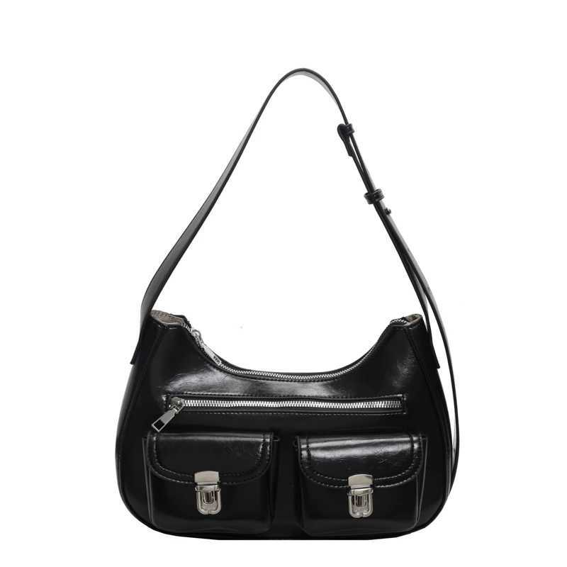 Women Fashion Shoulder Bag Adjustable Strap Pu Underarm Stylish Crossbody Multi Pockets Simple Armpit Chic Hobo 241025