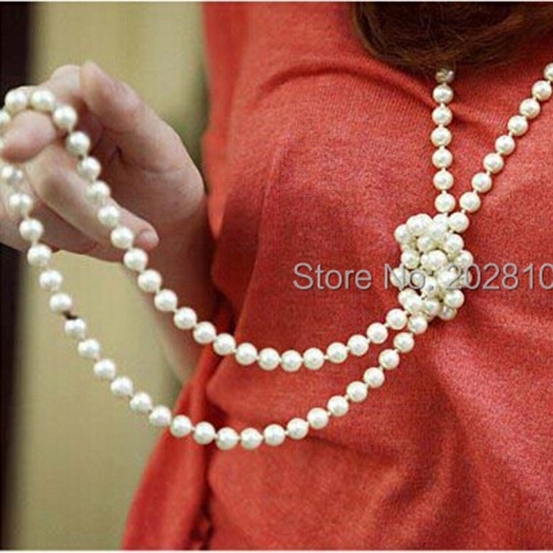 Autumn Winter Collar Hombre Pearl Long Necklace Wear All Match Sweater Collares Para Mujer Jewelry 241010