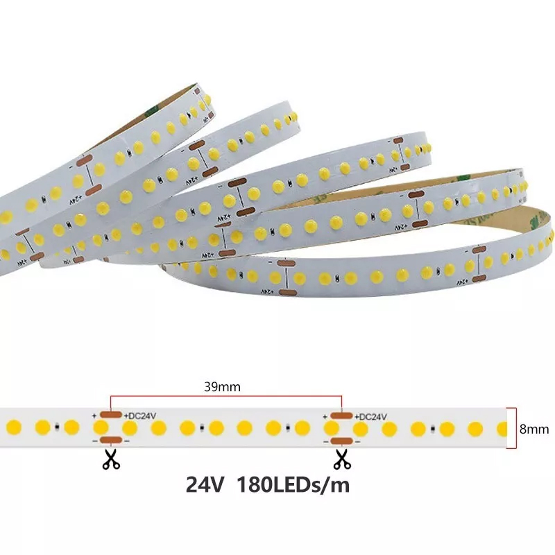 DC 12V 24V Dot COB LED Strip 3000K 4000K 6000K High Density 182led/m Flexible LED Ribbon Light for Backlight Letter Lighting