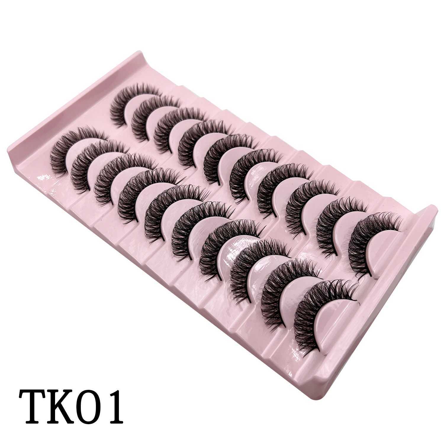 Russian striped eyelashes 10 pairs of fluffy mink eyelashes 3D fake eyelashes Russian curly fake eyelashes gift makeupW241024