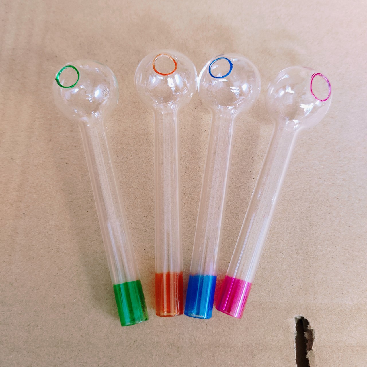 Color Varied Handmade Pyrex Glass Smoking Pipe - Crafted for Elegant Use of Tobacco & Essential Oils RUM 15000 #50-400